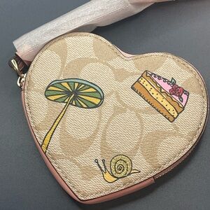NWT Coach Observed by Us Heart Coin Purse Wristlet